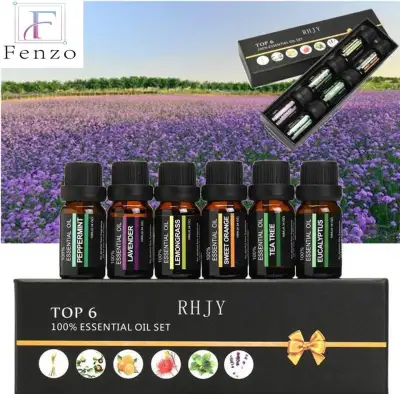 [LONG LASTING FRAGRANCE] FENZO 6 Scents Top 6 100% Essential Oil Set Aromatherapy Essential Oil Aroma Oil Stress Relief Air Humidifier Diffuser Cooling Air