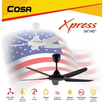 2 Units New Alpha Cosa Xpress 40 Remote Ceiling Fan 4 Speeds