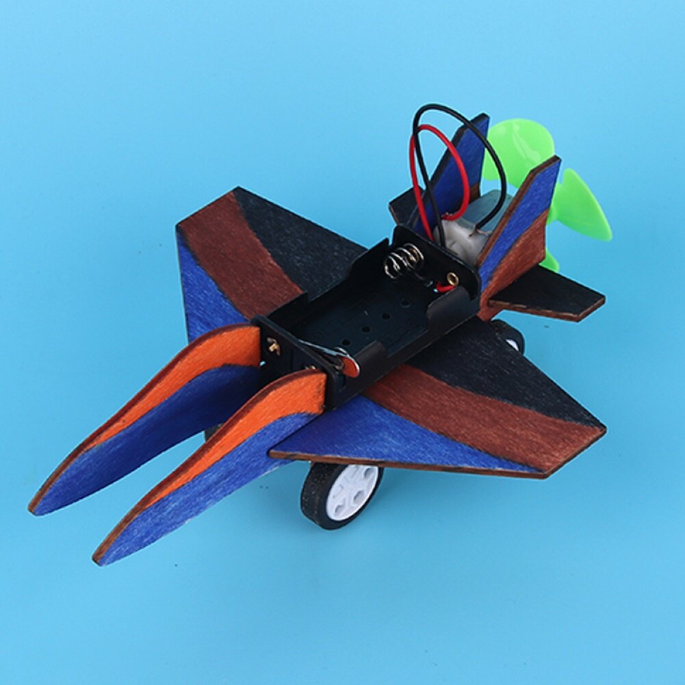 microgood Kids Creative DIY Assembly Electric Slide Airplane Model Science Experiment Toy