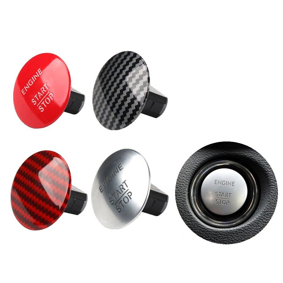 Engine Start Stop For Mercedes Benz Engine Start Stop Push 2215450714 Start Button Keyless Switch Carbon Fiber Red