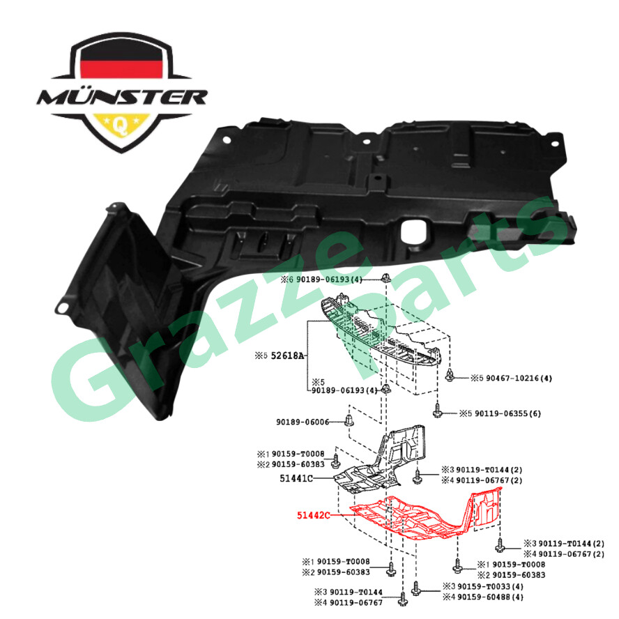 (1pc) Münster Under Engine Cover Protector Shield Cowling Panel Left