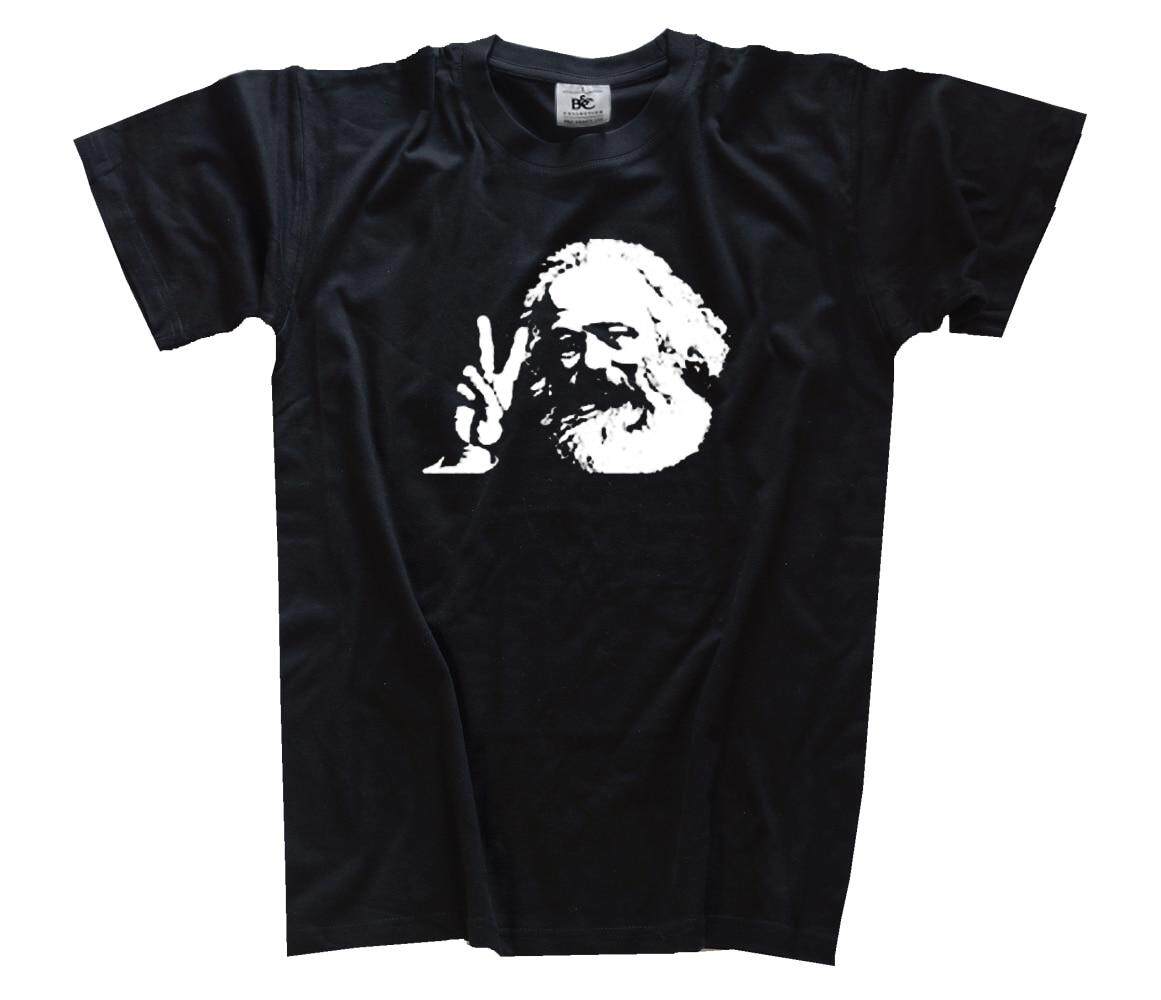 Baru Gaya Musim Panas Unny Baru Hip Hop Kaus Rock Pria Karl Marx-Peace Tangan Harmony Kemenangan Komunisme Baju Ketat