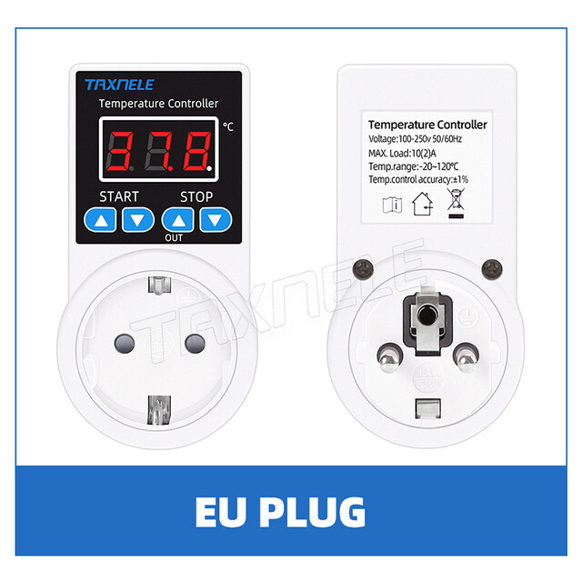 Socket Thermostat Digital Temperature Controller Socket Outlet 110V 220V NTC Sensor Probe Heating Cooling EU US UK Plug