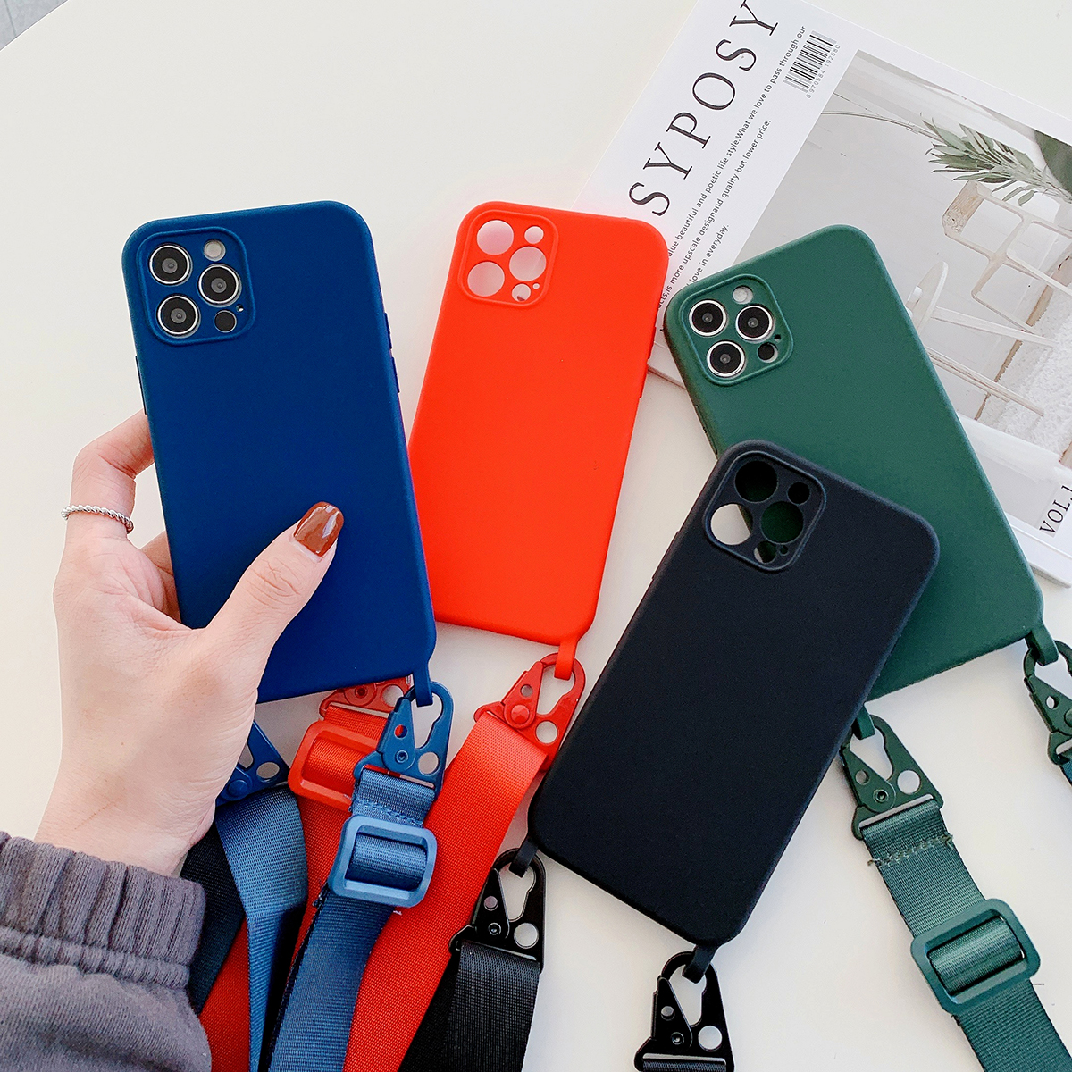Vỏ silicon cho Apple iPhone 15 Pro Max iPhone 14 Pro Max 13 Pro iPhone 11/12 Pro Max x/XS Max/XR/7/8/8 cộng với/SE 2022 trường hợp dây đeo cổ có dây buộc chuỗi điện thoại Bìa vòng bảo vệ ống kính máy ảnh của điện thoại Iphone trường hợp