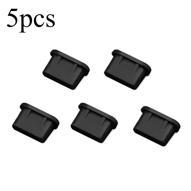 1/5PCS Type-C Dust Plug USB Charging Port Protector Silicone Cover for Samsung Huawei Charger Dock Plug Stopper Phone Accessories