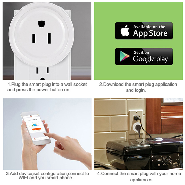 Smart Plug Wifi 10A US Socket, Works with Tuya Smart Life