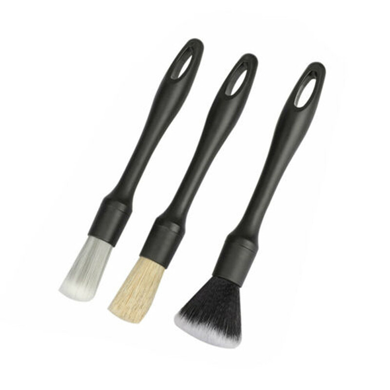 3pcs/Set Car Detailing Brush Wash Auto Detailing Cleaning Kit Engine Wheel Clean Dashboard Air