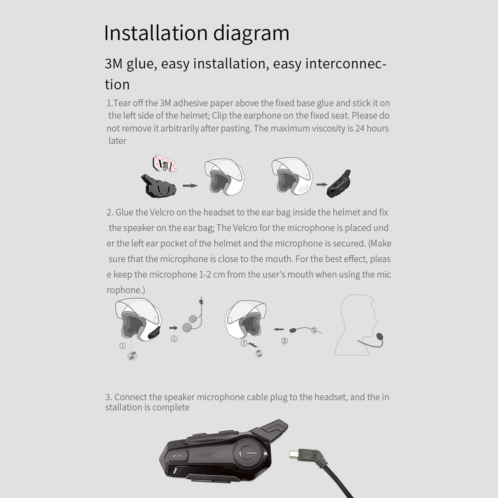 【COD/Ready】Xe Máy BT Intercom, Với Mũ Bảo Hiểm Đài BT Hệ Thống Liên Lạc Thông Dụng Chống Nước, Dành Cho Xe Mô Tô Địa Hình ATV