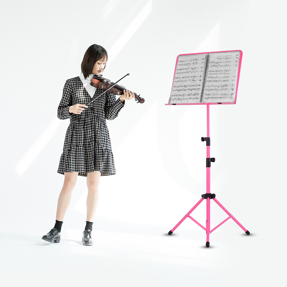 Portable Metal Music Stand Detachable Musical Instruments for Piano Violin Guitar Sheet Music Black Orchestral