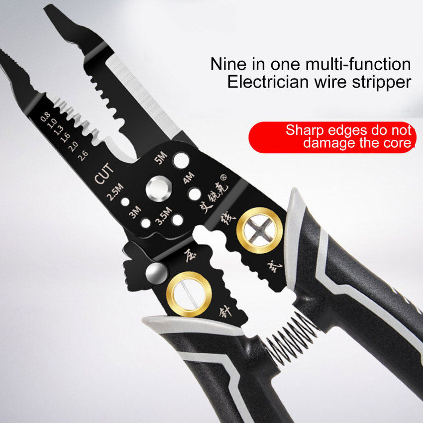 Wire Stripper Iron Copper Wire Cutter Cable Cutter Wire Crimping Pliers Clamper Splitting Winding Electrician Tool