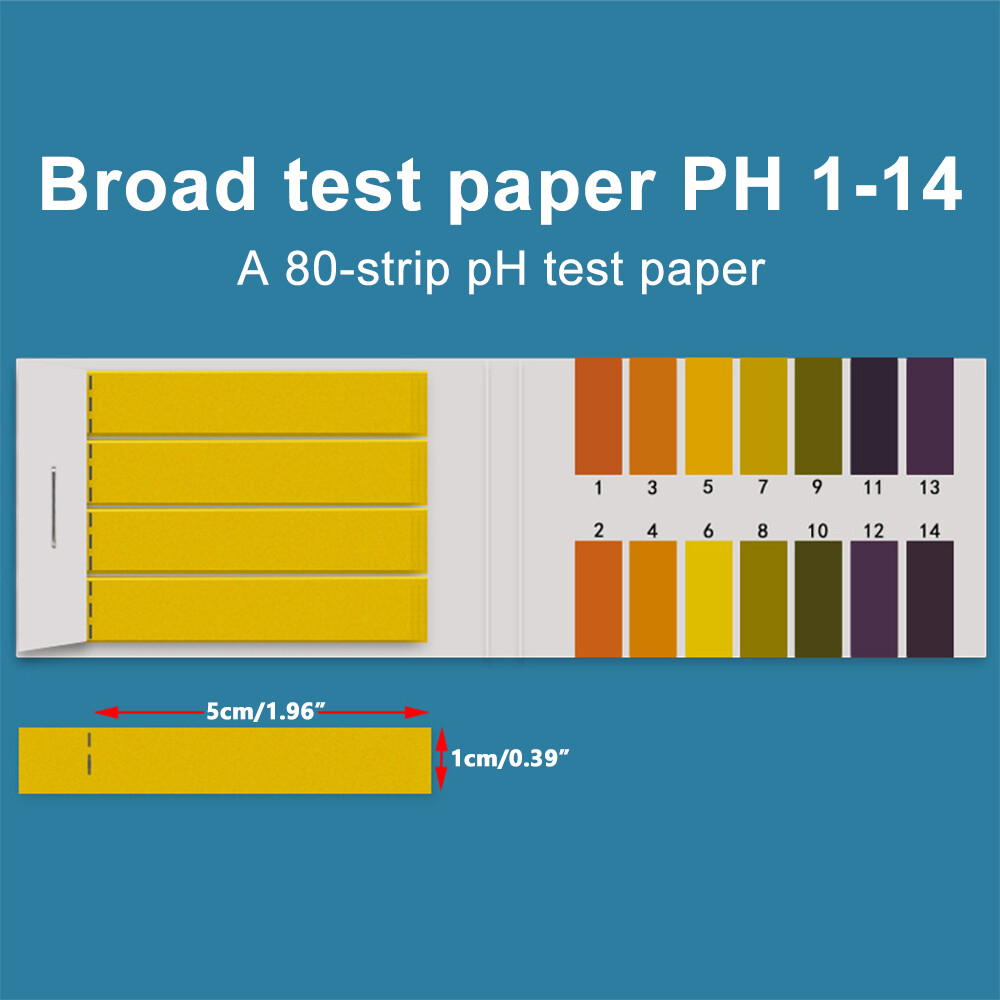 Aideepen PH Mét PH Thử Nghiệm Strips Chỉ Số Kiểm Tra Strips 1-14 Giấy Litmus Tester