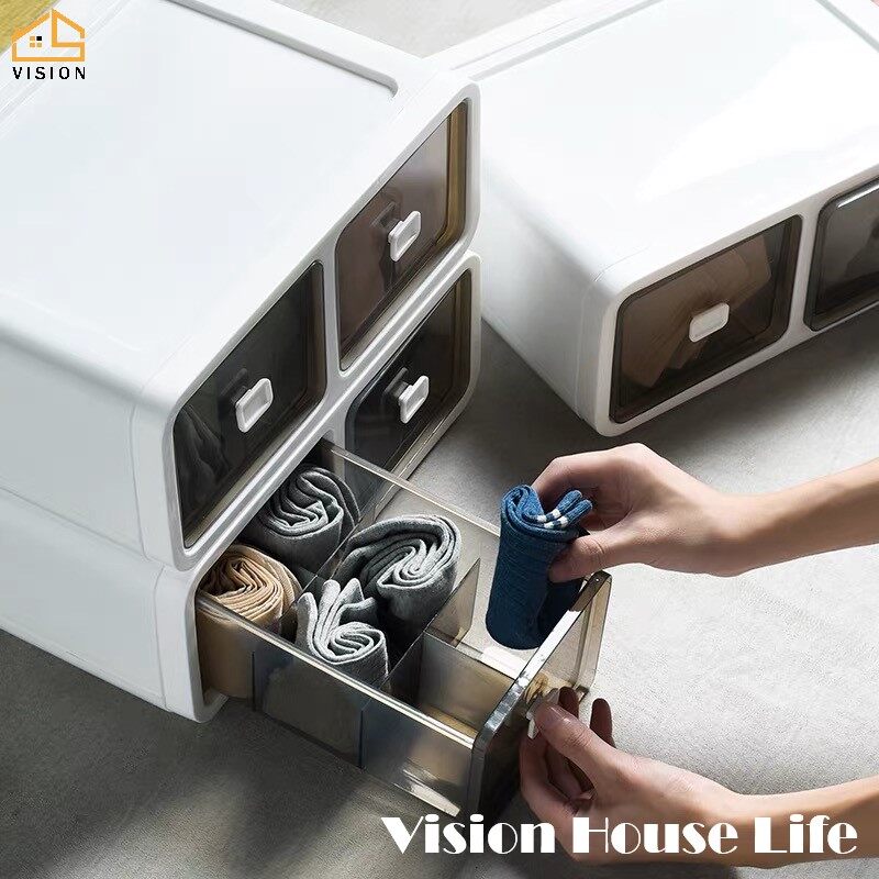 Hộp Đựng Đồ Lót Kiểu Ngăn Kéo Tầm Nhìn, Hộp Lưu Trữ Chia Nhiều Lớp, Tủ Đựng Tất Áo Ngực Có Thể Xếp Chồng Hộp Phân Loại Đa Chức Năng