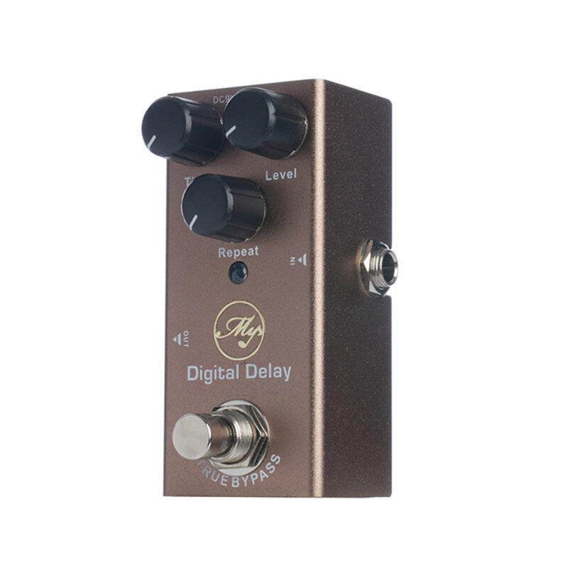 Digital Delay Guitar Effect Pedal with ABS Control Knobs Mini Single Pedal for Electric Guitars DC 9V Dark Brown