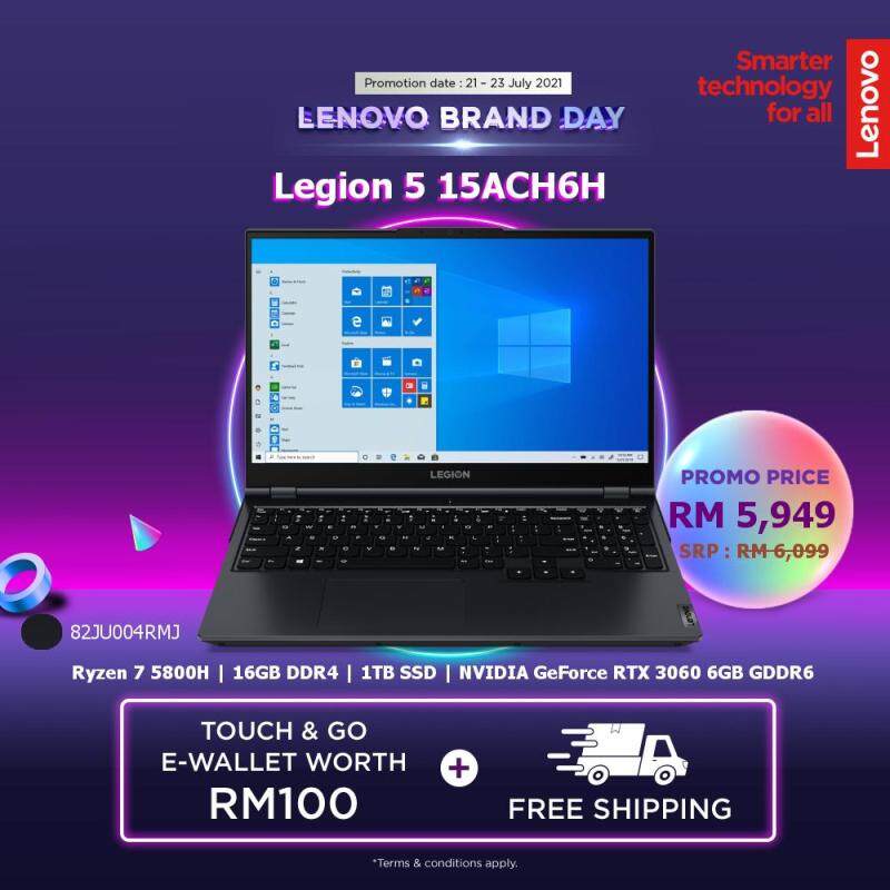 LENOVO LEGION 5 15ACH6H 82JU004RMJ GAMING LAPTOP (RYZEN 7 5800H,16GB,1TB SSD,15.6 FHD 165Hz,RTX3060 6GB,WIN10 ) Malaysia