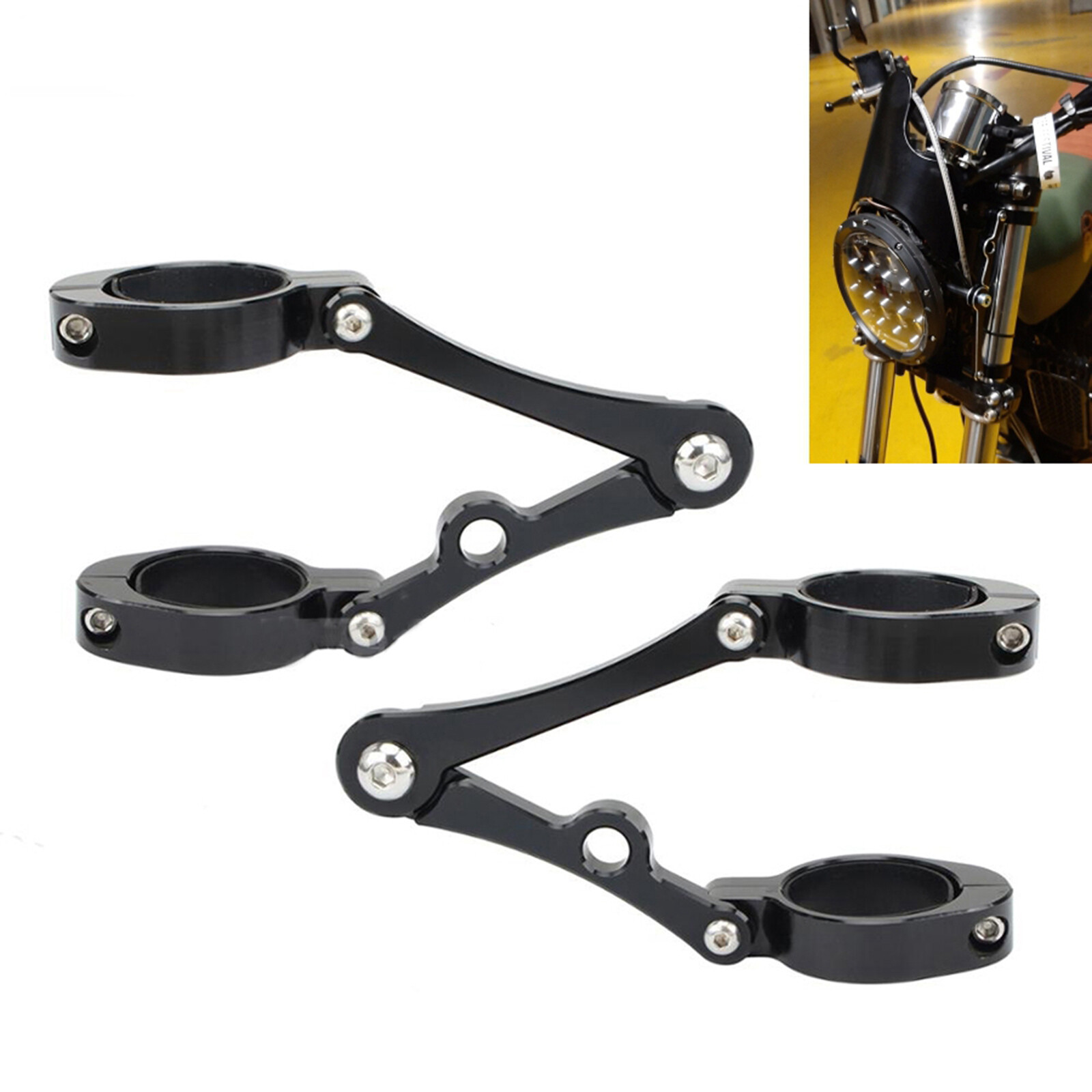 Gazechimp 2pcs Motorbikes Headlight Bracket Mount Clamp 39mm-41mm Fork Tube for Suzuki