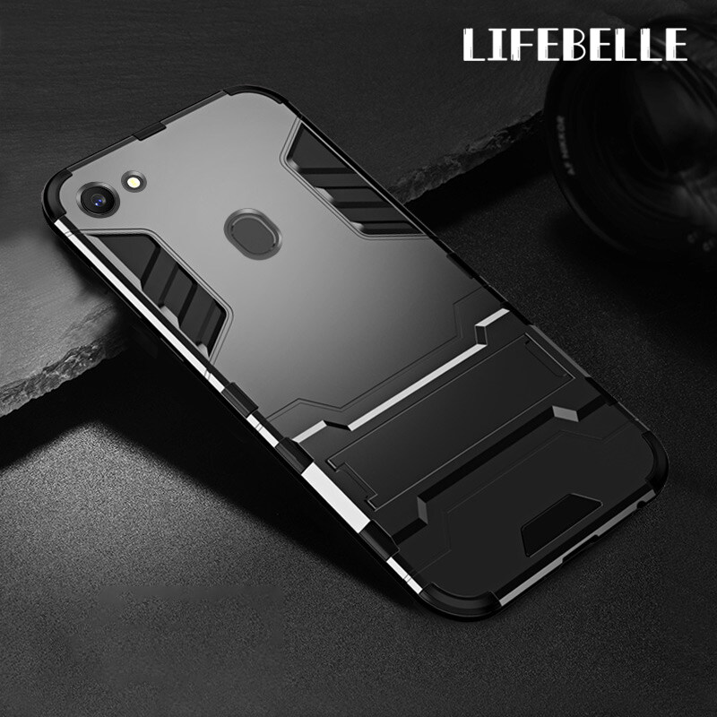 Lifebelle Cho OPPO F5 / F5 Tuổi Trẻ/Ốp A73, Vỏ Điện Thoại Lai Chống Sốc Kiểu Áo Giáp Nhựa Cứng + Thiết Kế Chân Đế Bằng Silicon Mềm