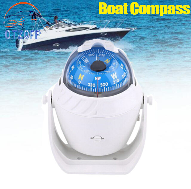 Pivoting Sea Marine Compass with Mount Navigation Electronic Pivoting Compass For Marine Boat Car for Boat Caravan Truck Car Navigation High Precision LED Light Marine Navigator