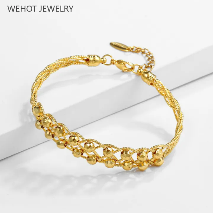 Fashion Luxury Retro 916 Gold Plated Flower Bangle Women Wedding Birthday Jewelry Gifts Lazada Singapore