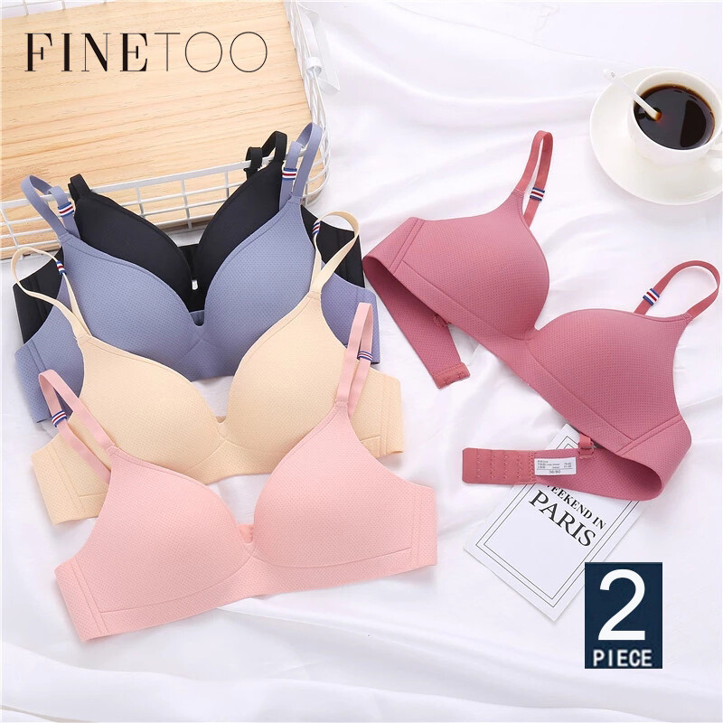 FINETOO 2PCS/Lot New A B Cup Super Thin Small Chest Seamless Underwear Bra for women on sale buy 1 take 1 Bralette for Women