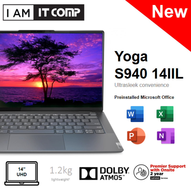 Lenovo Yoga S940-14IIL 81Q8004GMJ 14 UHD Touch Laptop Iron Grey (i7-1065G7/8GB/1TB/Intel Iris/W10) FOC WIRELESS MOUSE & F-SECURE 1 YEAR Malaysia