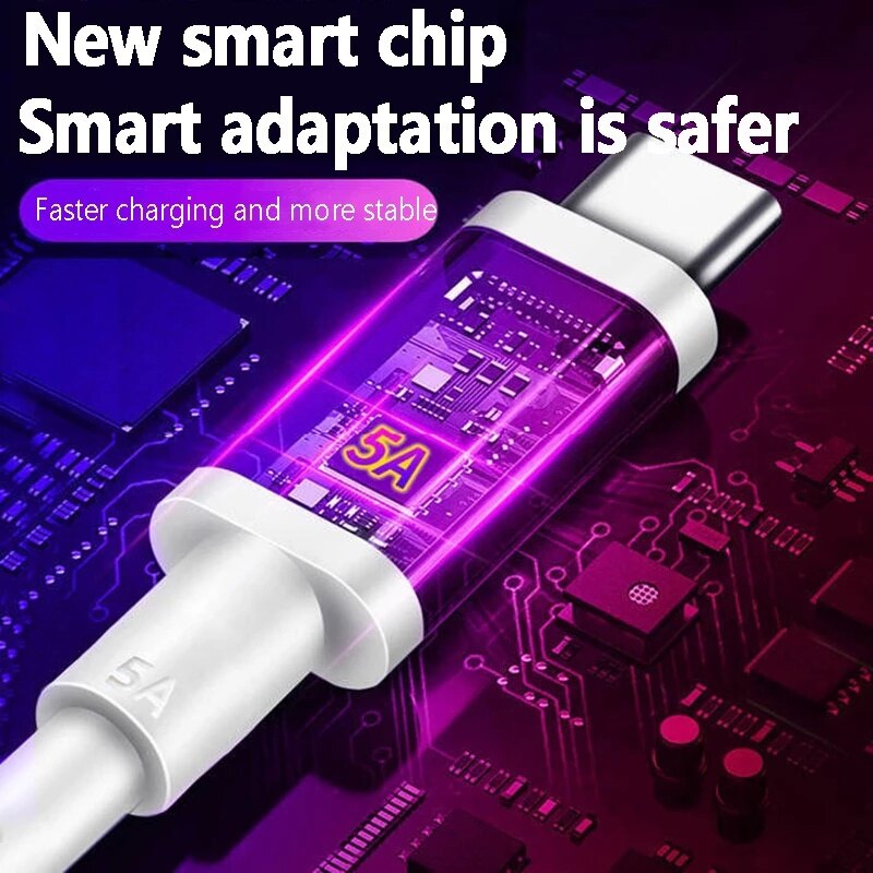 1M 2M 5A Fast Charging Type C USB-C Sync Charger Cable For Android Huawei Data Cable Fast charge Cables