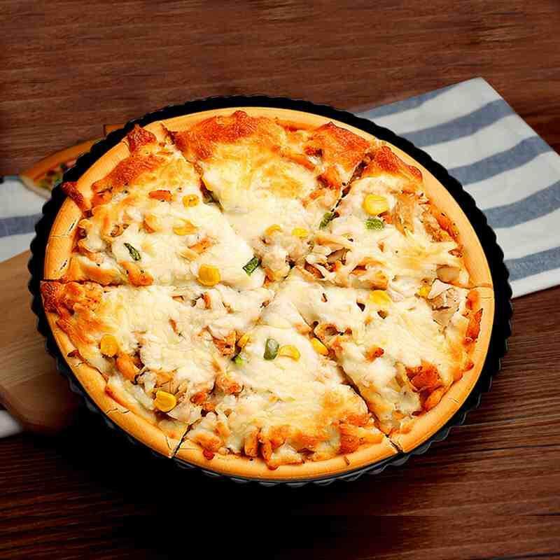 Wuli 9 Inch Nặng Thép Carbon chống dính Pizza Chảo Quiche Chảo Đáy Rời Có Thể Tháo Rời Rời Đáy Quiche chảo Bánh Tart Bánh Pan (máy rửa bát là có sẵn)