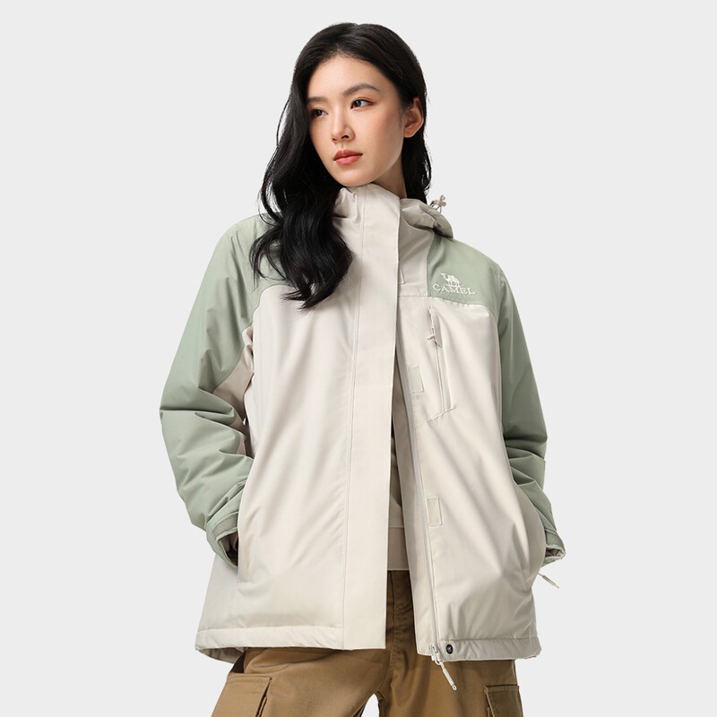 Cameljeans Áo khoác nữ chống gió ngoài trời mùa đông cotton không thấm nước áo khoác Jacket dày