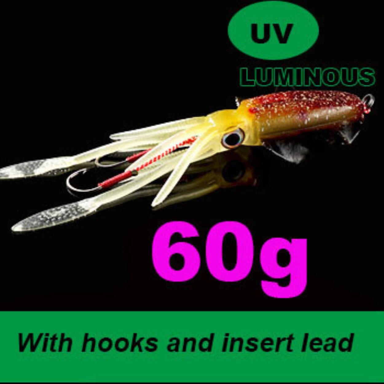 Spot Hot Sale Cross Border Hot Sale Uv Luminous Bionic Squid Sea Fishing Lure Deep Sea Boat Bait Lazada Ph