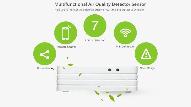Great Promotion Smart Wireless Air Quality Detector Sensor Automation System monitor CO, PM2.5, formaldehyde, methane, light, temperature and humidity Singapore