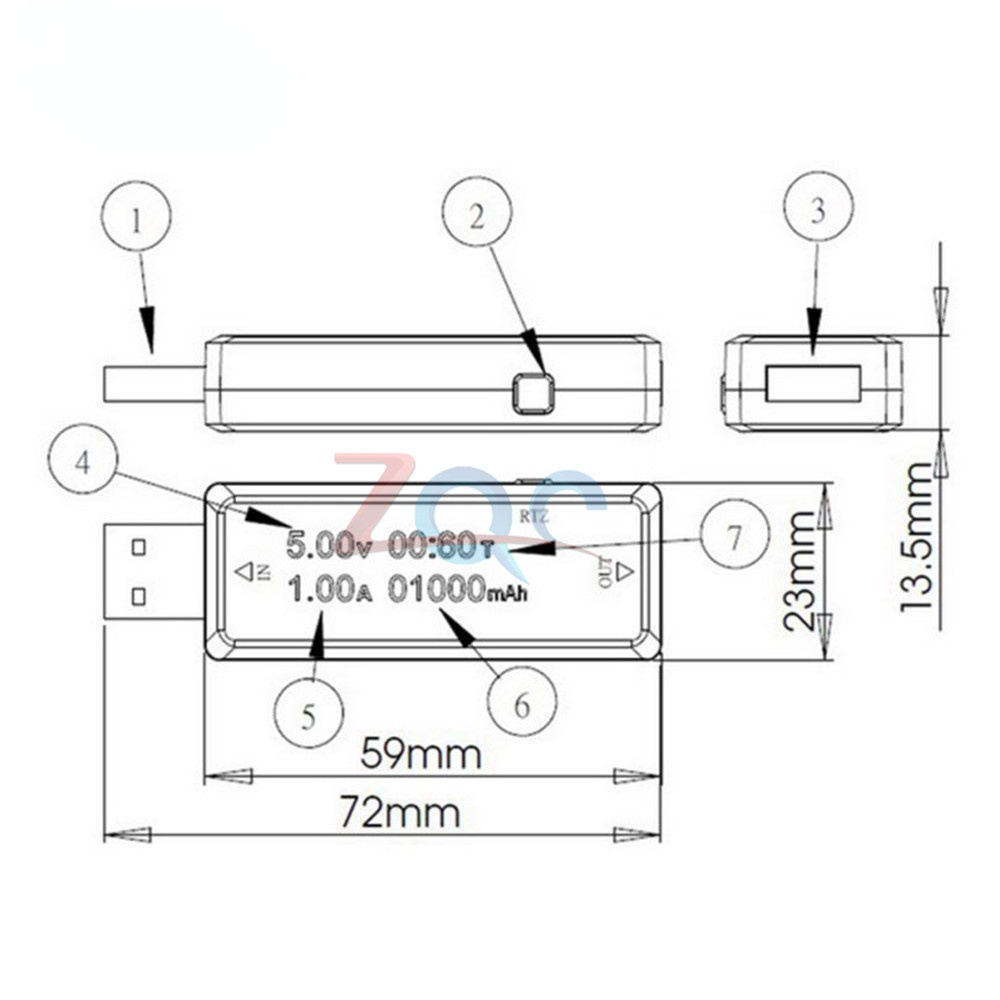 Máy Kiểm Tra Sạc USB Máy Đo Dòng Điện Áp Bác Sĩ Vôn Kế Ampe Kế Máy Kiểm Tra Dung Lượng Pin Máy Dò Điện Di Động
