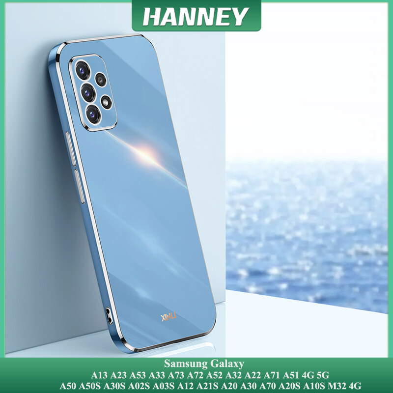 HANNEY Ốp Điện Thoại Vuông Mạ Cho Samsung Galaxy A24 A34 A54 A14 A04 A04S A13 A23 A53 A33 A73 A03 A72 A52 A32 A22 A71 A51 A50 A50S A30S A02S A03S A12 A21S A20 A30 A70 A20S A10S M32 M23 M33 M53 4G 5G ốp Lưng Silicon Mềm Chống Sốc DS-04