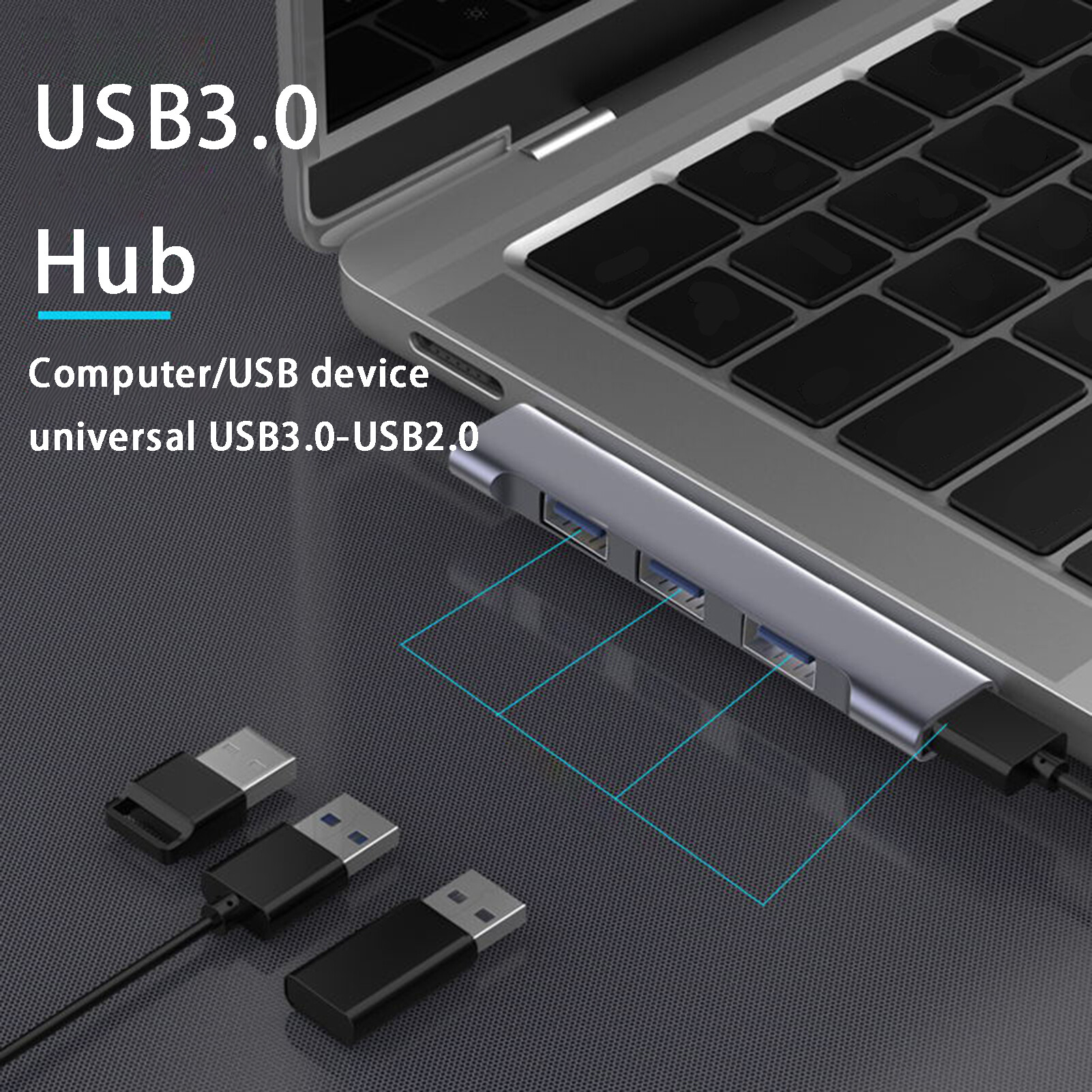 zesc007 USB Hub Fast Heat Dissipation 5.0Gbps Data Transfer Driver-free Mini USB2.0/USB3.0 Computer Hub Computer Accessories Computer Hub Stable