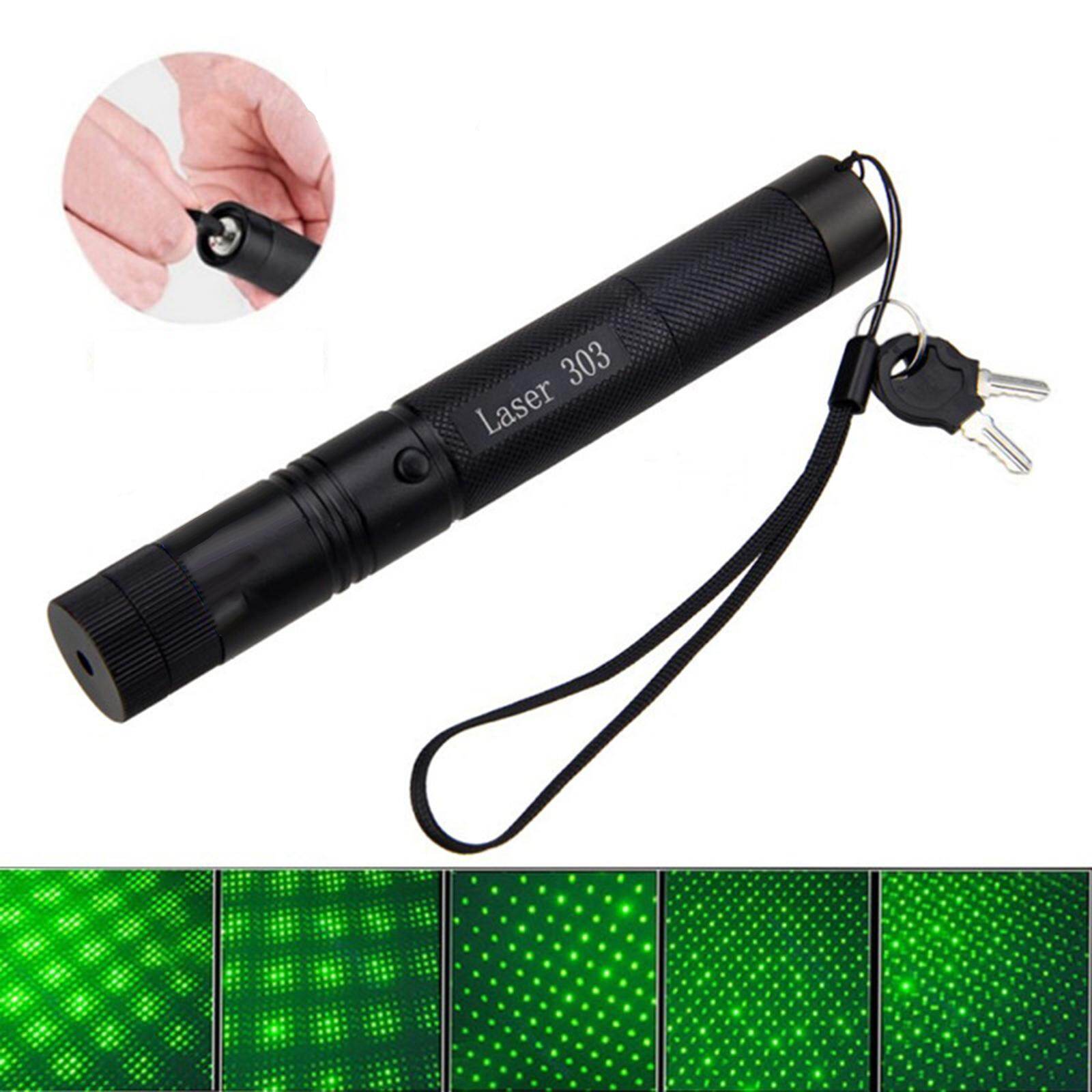 Blesiya Portable USB Green Laser Battery Embedded Adjustable Laser Focus 303 Pen