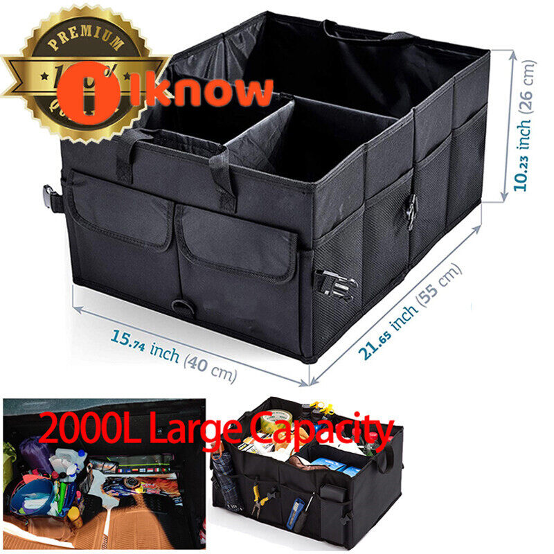 I know 2000L Car Storage Box Black Foldable Bit Capacity Car Storage Organizer Car Boot Organizer Large Carpet Storage Bag Tools Travel Tidy Hook Loop Storage bag Car Trunk Organizer Storage Box Bag Foldable Soft Felt Auto Car Boot Organizer Travel Bag
