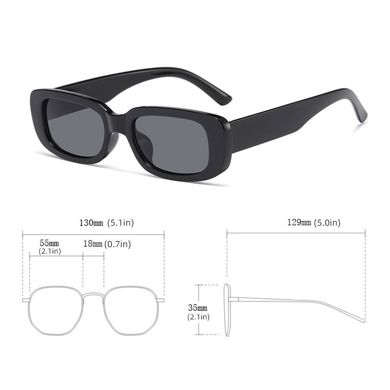 Vintage Style Rectangular Frame UV400 Sunglasses for Kids