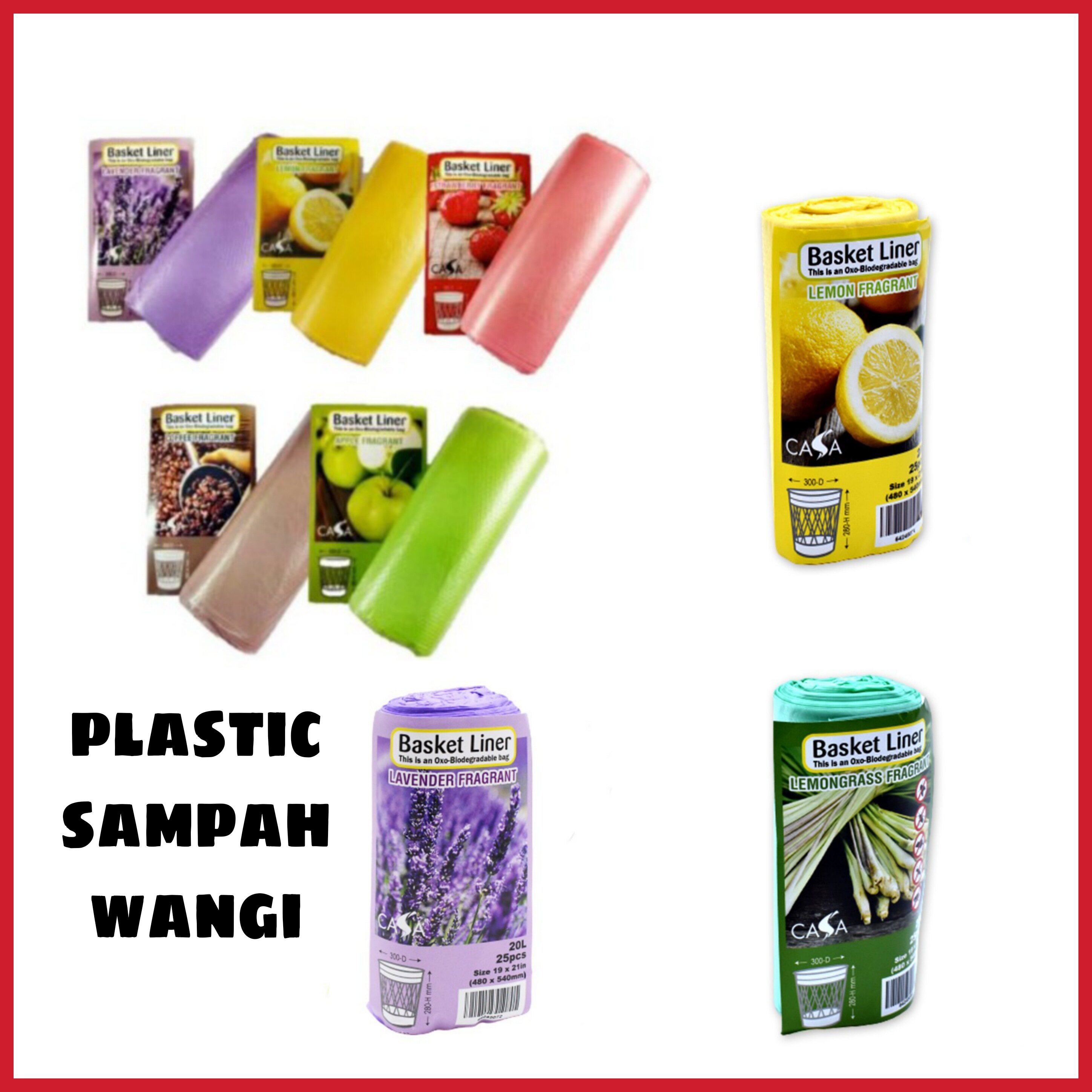 PLASTIK SAMPAH WANGI CASA BASKET LINER FRAGRANT GARBAGE BAG