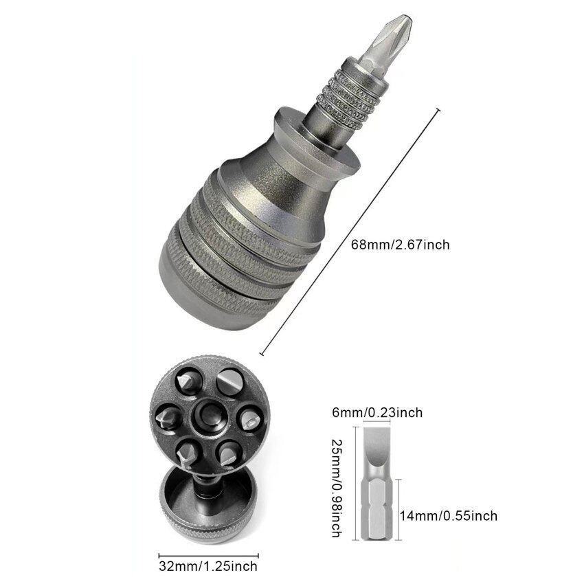 Mạnh mẽ mag-netic tuốc nơ vít kiểu bánh cóc ngắn xử lý siêu ngắn đa tuốc nơ vít đặc thù đặt 1/4 inch hộ gia đình dụng cụ bảo trì 7 trong 1