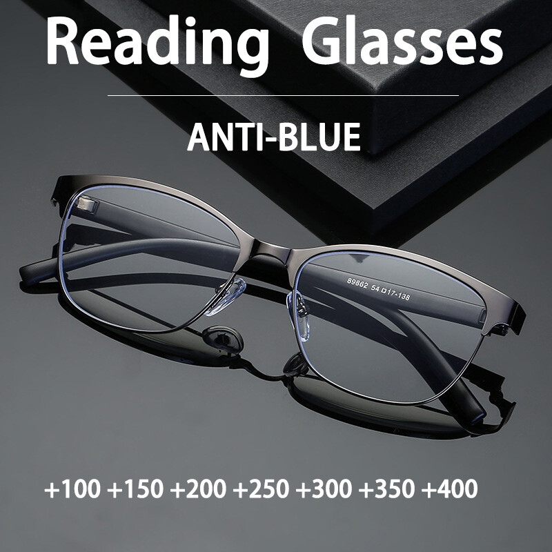 Retro TR90 Metal Cat Eye Reading Glasses Man Women Presbyopic Anti Blue Light Eyeglasses Farsightedness Eyewear