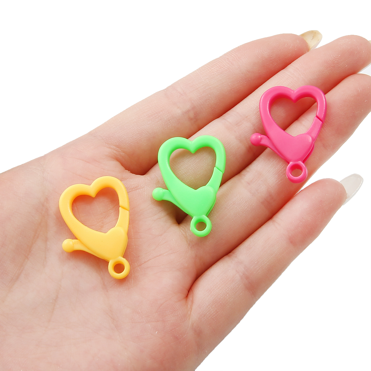 10 Cái/túi Tình Yêu Hình Trái Tim Nhựa Tôm Hùm Clasp, Móc Khóa Nhiều Màu Móc Xẻ Đầu Nối Vòng Cổ Tự Làm Phụ Kiện Làm Đồ Trang Sức