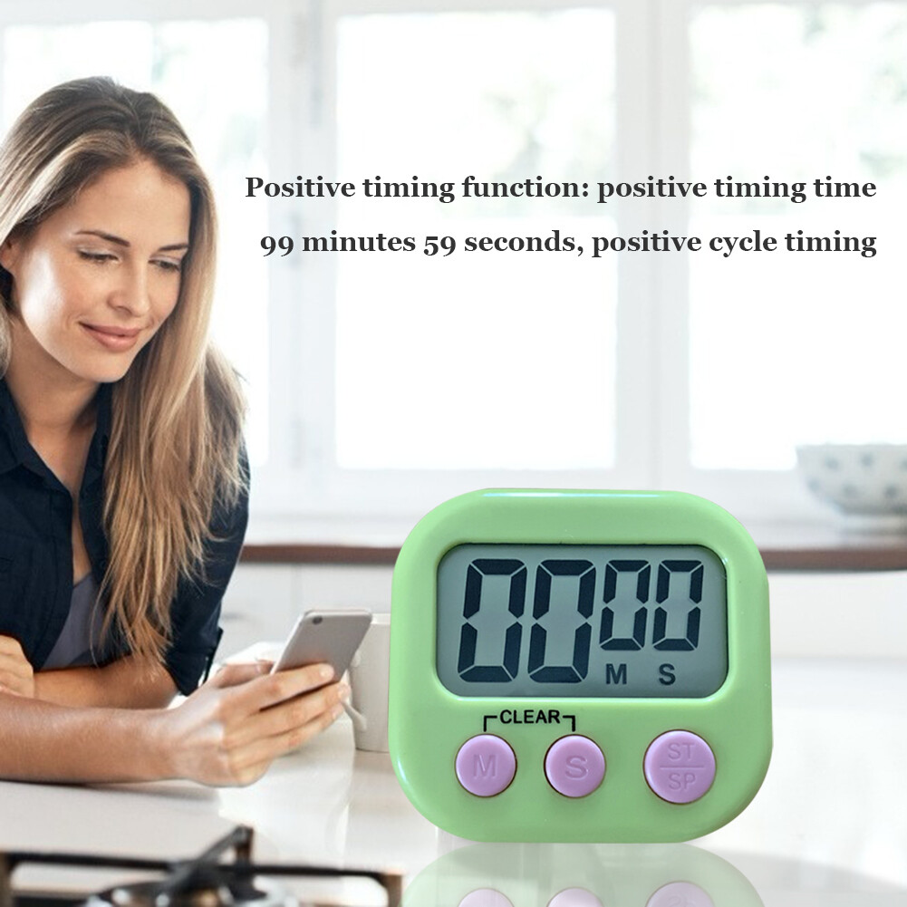 LCD Digital Timer Magnetic Kitchen Table Countdown Alarm Clock with Stand