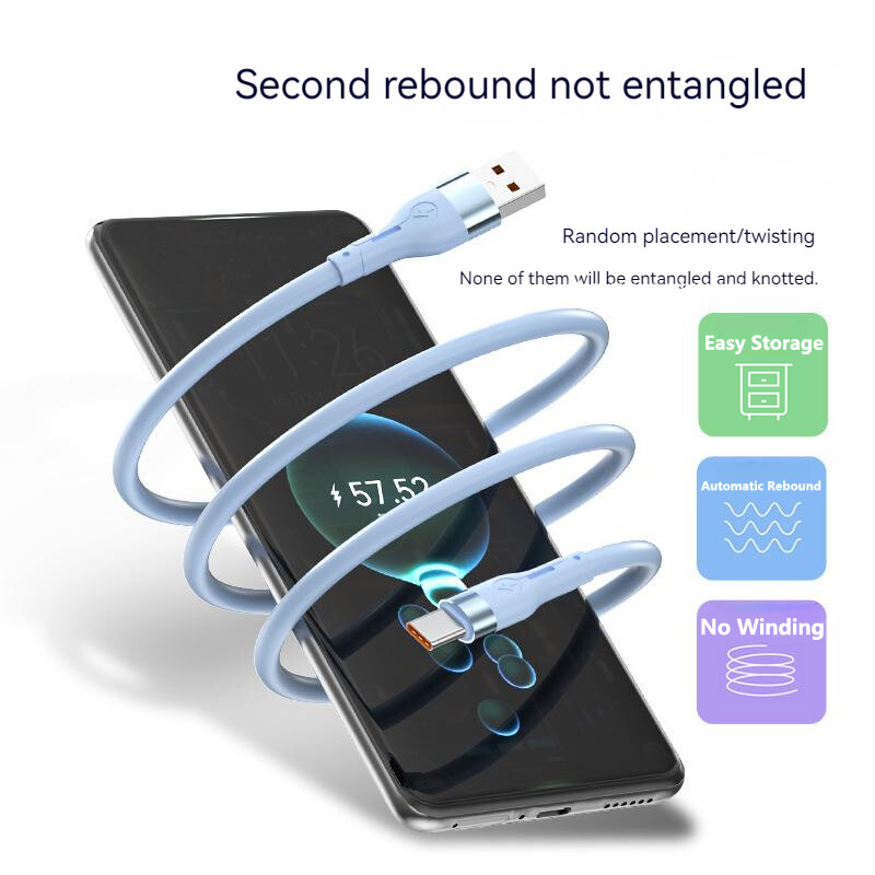 Vaorlo Ban Đầu 100W Cáp sạc nhanh USB-A Loại C nhanh Micro Thân Thiện Với Da Silicone đường dây truyền tải Dữ Liệu Tương Thích Với iPhone IOS Cho Điện thoại Huawei dây sạc