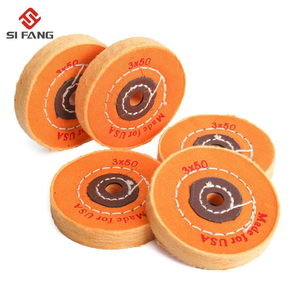 SI FANG 5Pcs 75mm Cotton Cloth Buffer Polishing Wheel 10mm Inner Hole Power Rotary Tools For Polishing  Metal Jewelry