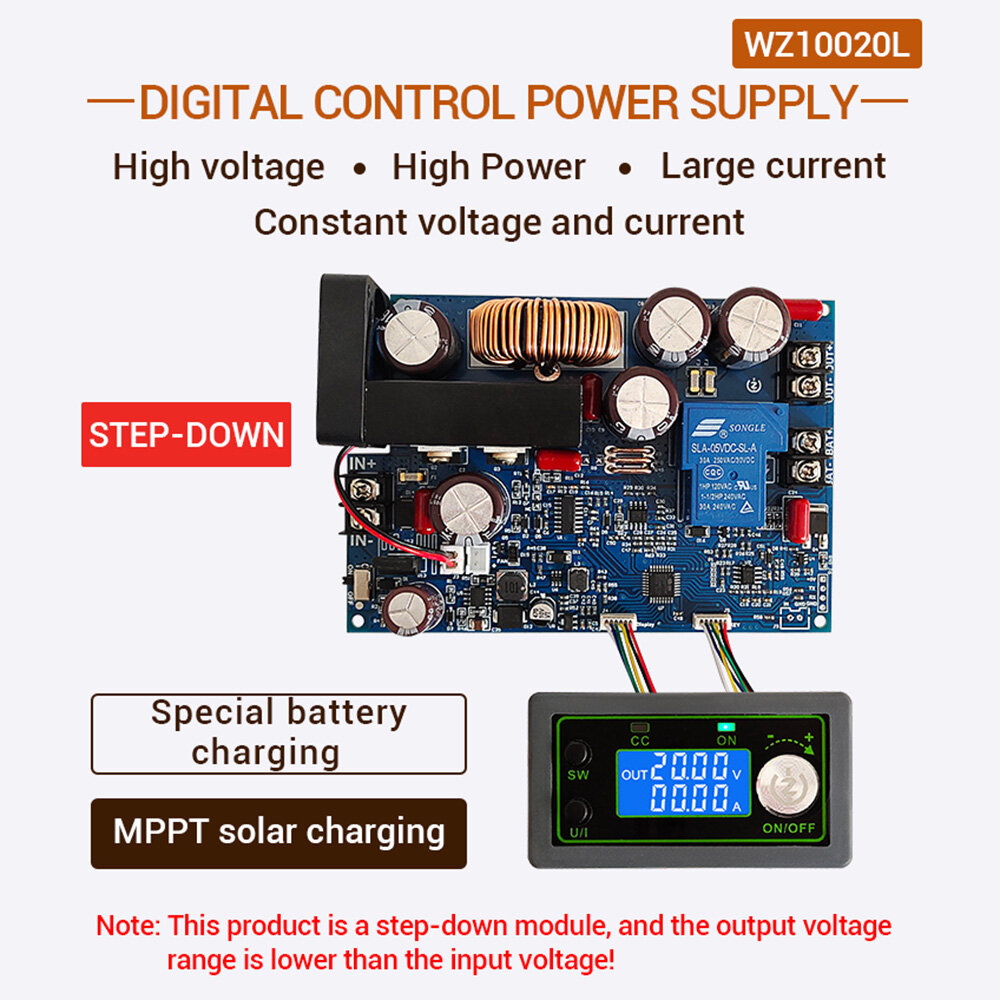 Shockley WZ10020L 100V 1000W Điện Áp Cao Công Suất Cao Dc Bước Xuống Điện Áp Không Đổi Dòng Không Đổi Mppt Pin Năng Lượng Mặt Trời Bộ Cấp Nguồn Sạc
