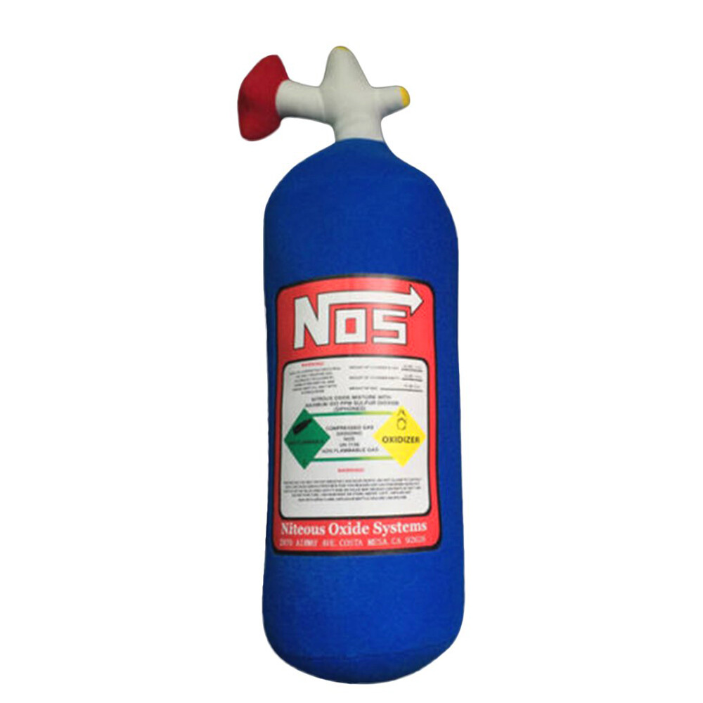 NOS Nitrous Oxide Bottle Pillow Car Decor Backrest Cushion Creative Plush Pillow