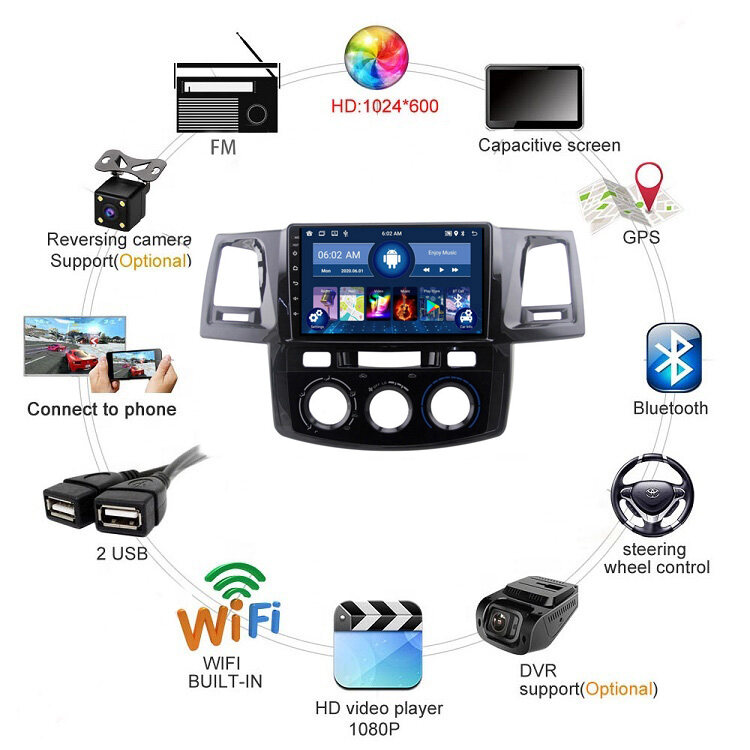 Astral 9inch Android 12 IPS Touch Screen Car Head Unit For Toyota