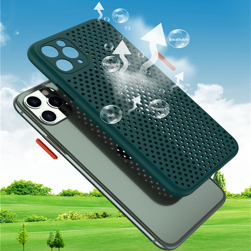 Zeallion Cho [Apple iPhone 11 Pro Max] Lưới Tản Nhiệt Mùa Hè Mát Mẻ Ốp Điện Thoại Di Động Silicon Ốp Lưng Bảo Vệ Chống Sốc Bằng TPU Mềm Thoáng Khí Màu Kẹo Ngọt