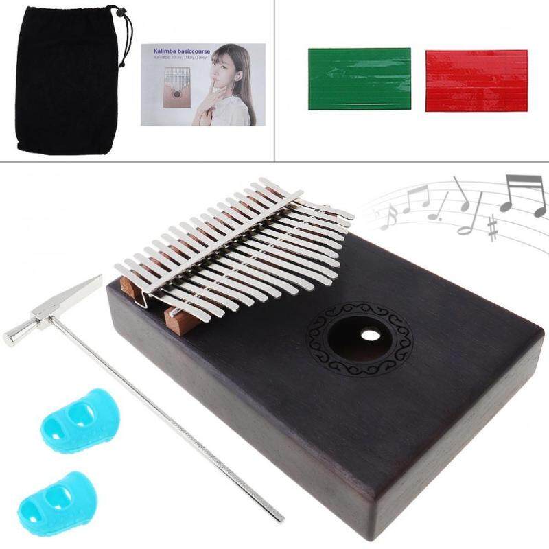 17 Phím Xám Kalimba Đơn Ban Gỗ Gụ Ngón Tay Cái Bàn Phím Piano kèm Dụng Cụ Đầy Đủ Phụ Kiện