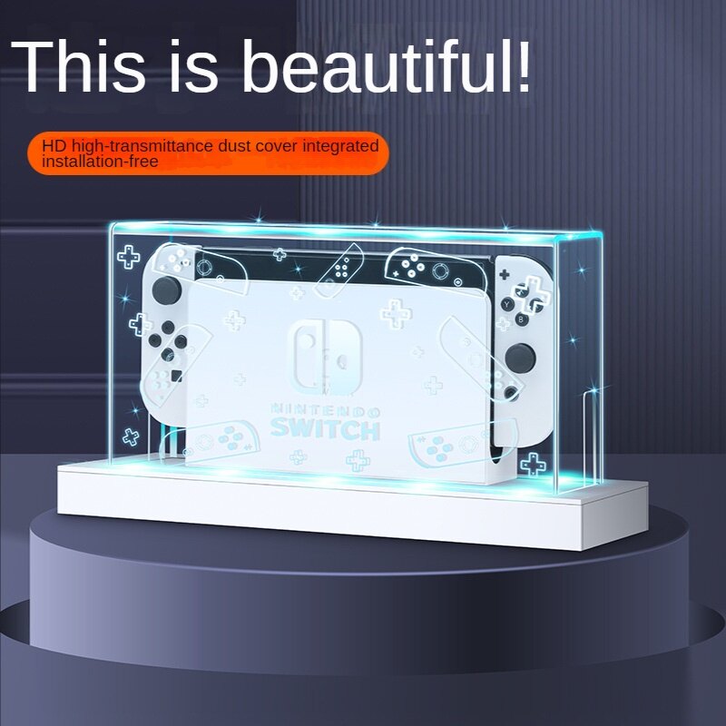 20 Colors Luminous Base Dust Cover for Nintendo Switch & Switch OLED Charging Dock Acrylic Host Shell NS Protective Sleeve