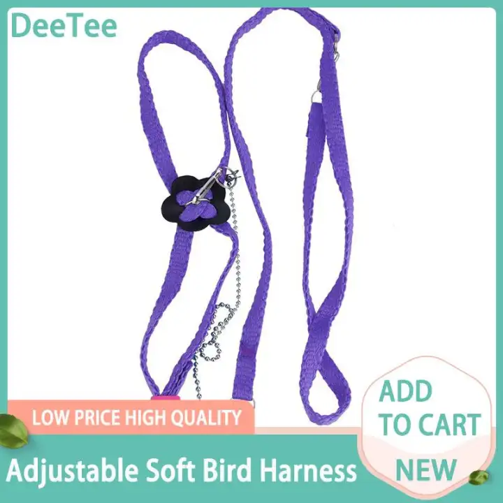 Fiber Adjustable Soft Bird Harness for Pet Parrot Outdoor Training and Playing