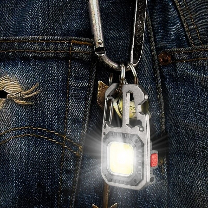 Portable Mini Multifunctional COB Keychain Light /USB Rechargeable Floodlight /Outdoor Work Camping Light